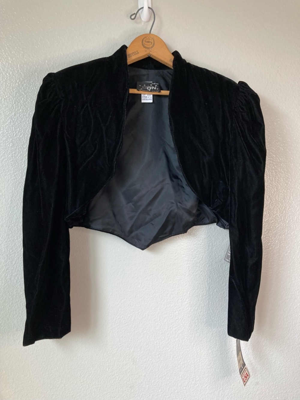 NWT Vintage Velvet Bolero Shrug Jacket Puff sleeve Cottagecore Whimsigoth XL